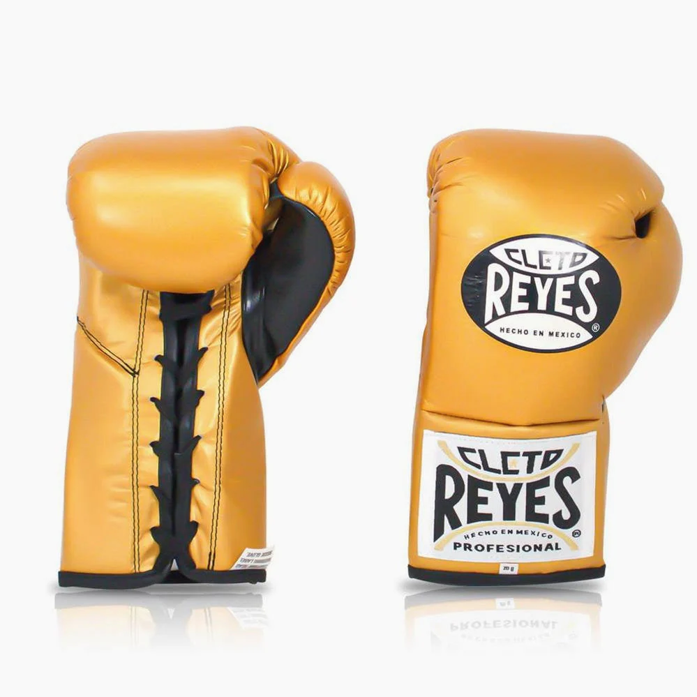 Boxing gloves Cleto Reyes Professional CB2 Gold with laces  - Image 2