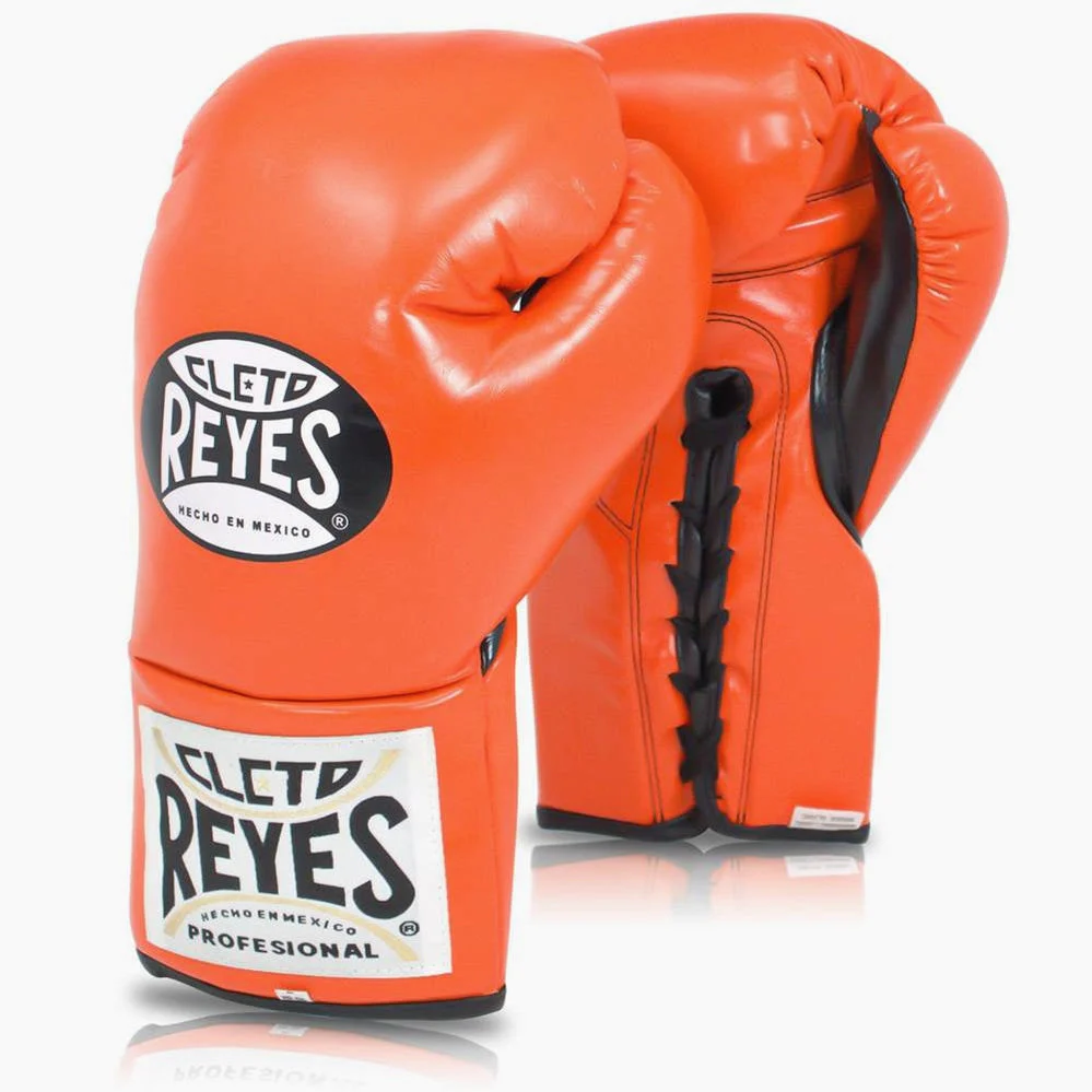 Boxing gloves Cleto Reyes Professional CB2 Orange with laces 