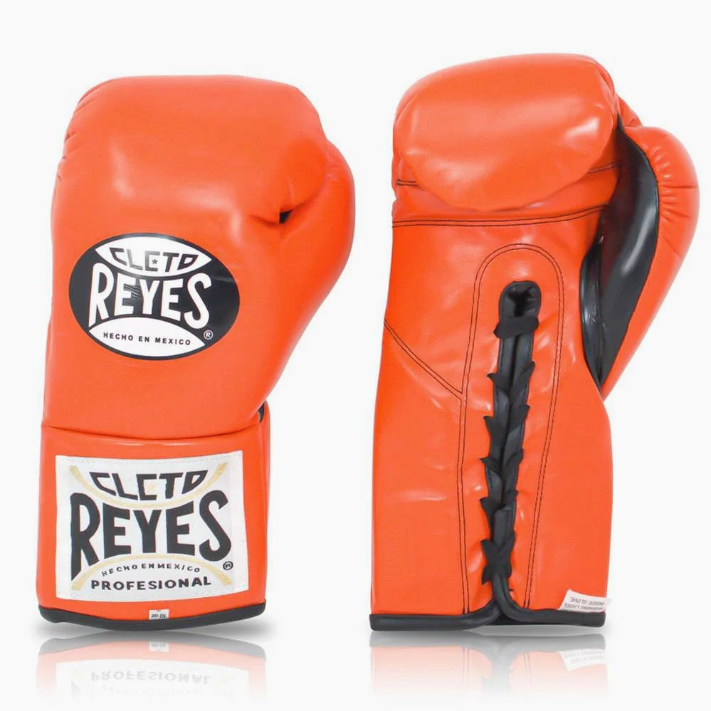 Boxing gloves Cleto Reyes Professional CB2 Orange with laces  - Image 2