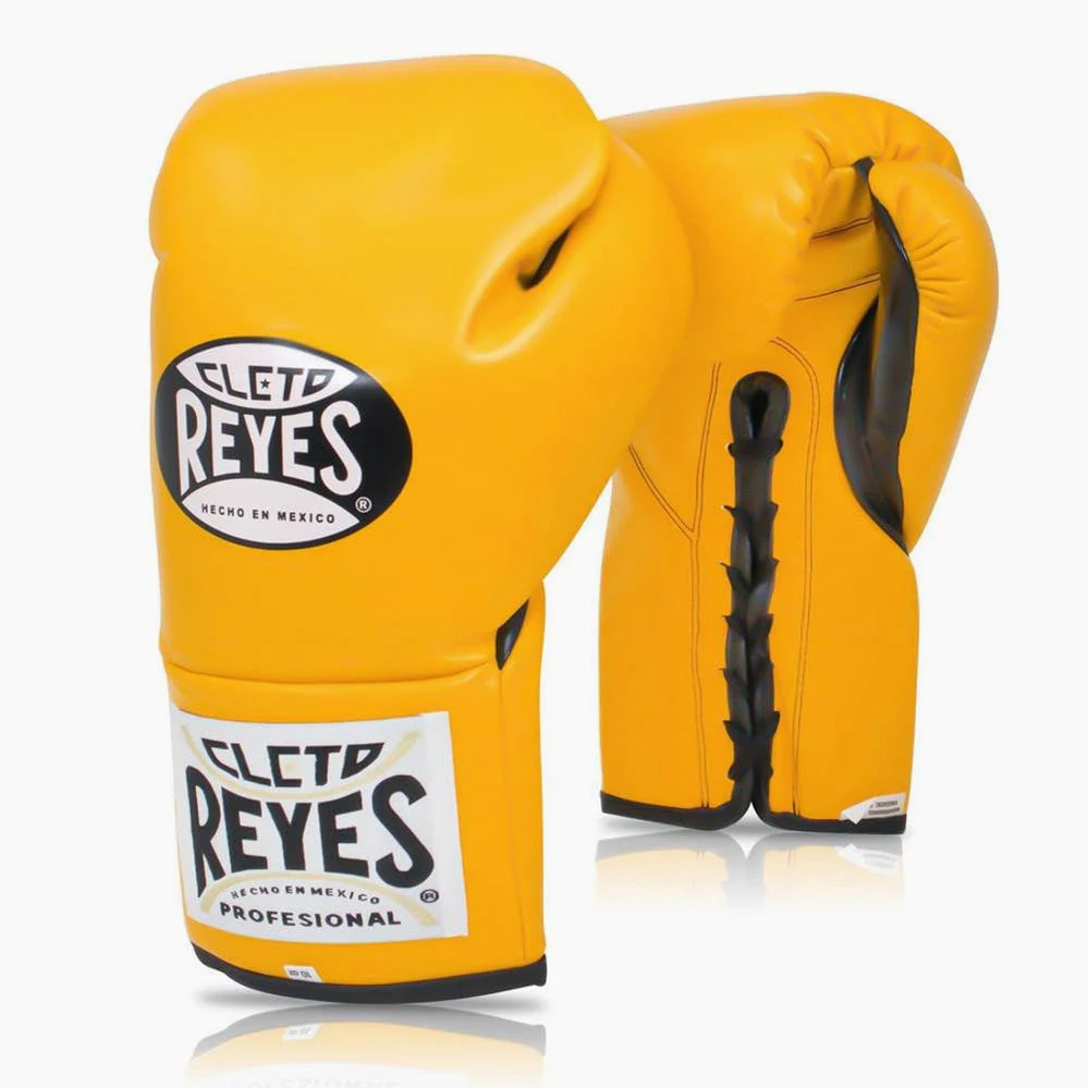Boxing gloves Cleto Reyes Professional CB2 Yellow with laces 