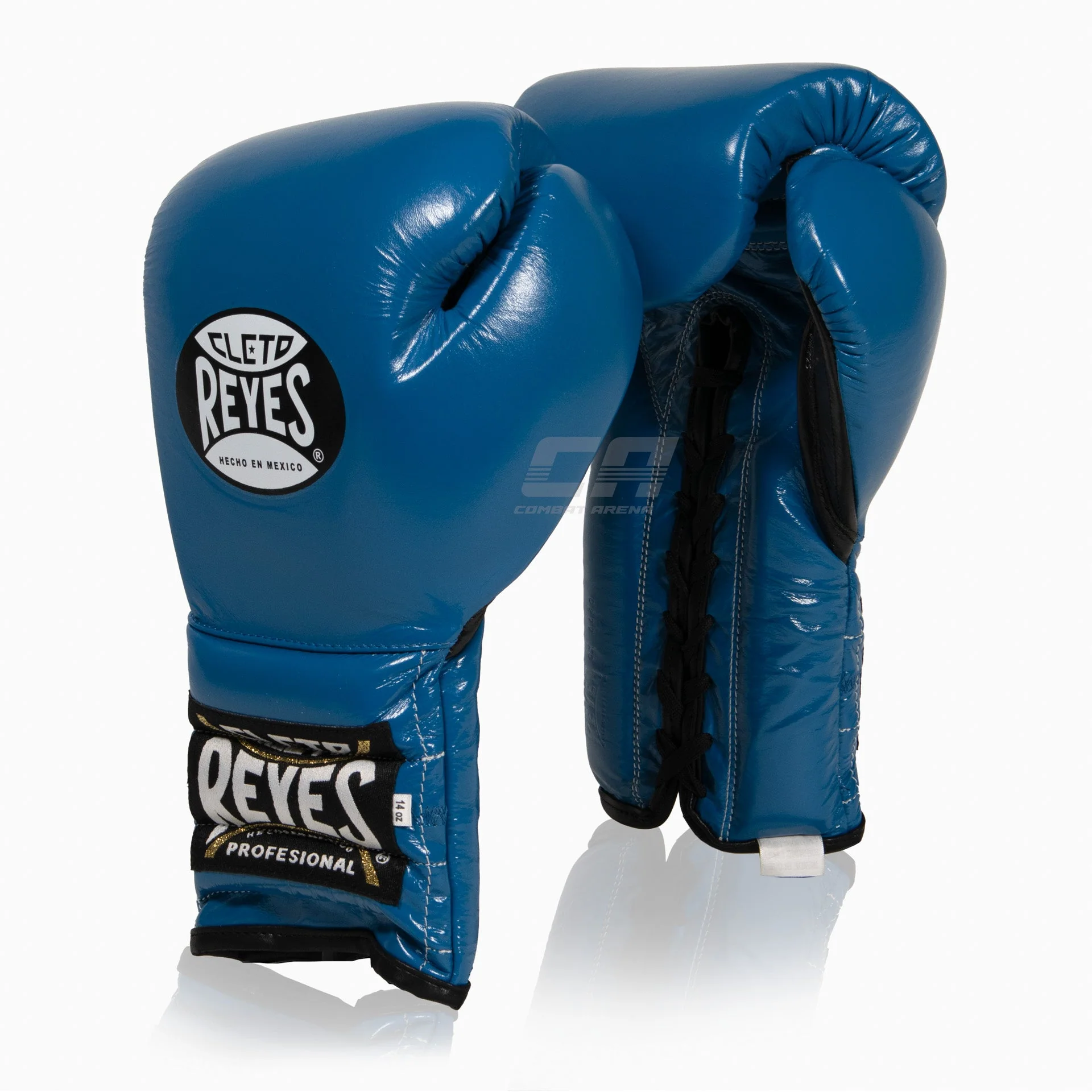 Boxing gloves Cleto Reyes Traditional Training CE4 Blue-black with Laces 