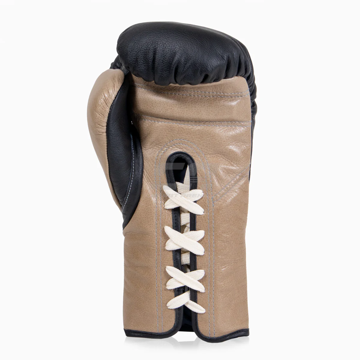 Boxing gloves Di Nardo with laces Black-Beige 12 oz  - Image 4
