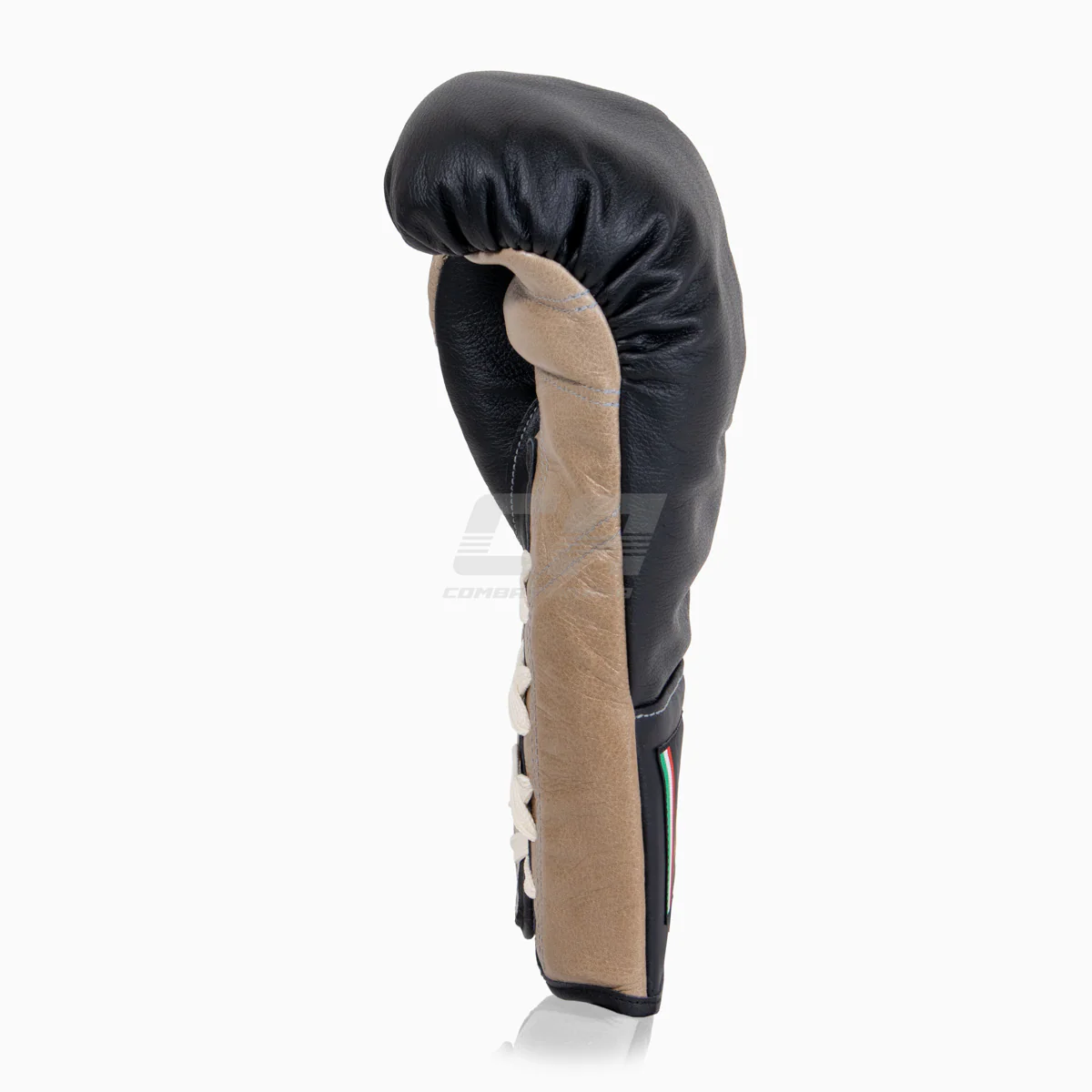 Boxing gloves Di Nardo with laces Black-Beige 12 oz  - Image 5