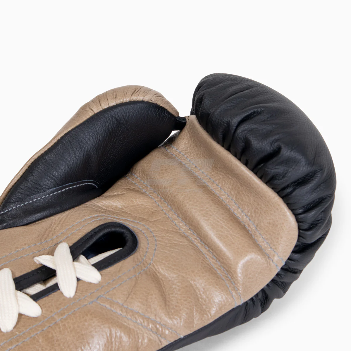 Boxing gloves Di Nardo with laces Black-Beige 12 oz  - Image 8