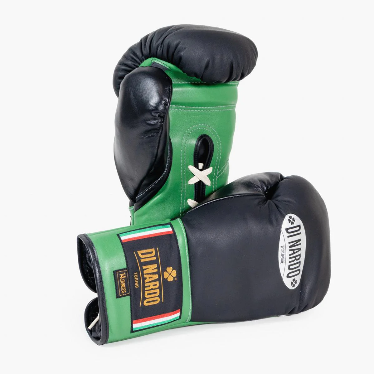 Boxing gloves Di Nardo with Laces 14 Oz Black-green 