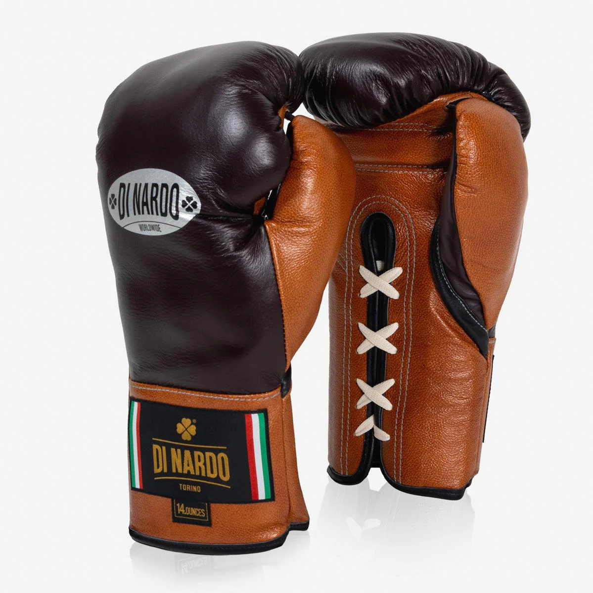 Boxing gloves Di Nardo with Laces 14 Oz Burgundy-cognac  - Image 2