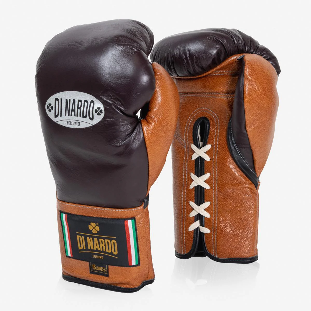 Boxing gloves Di Nardo with Laces 16 Oz Burgundy-cognac  - Image 2