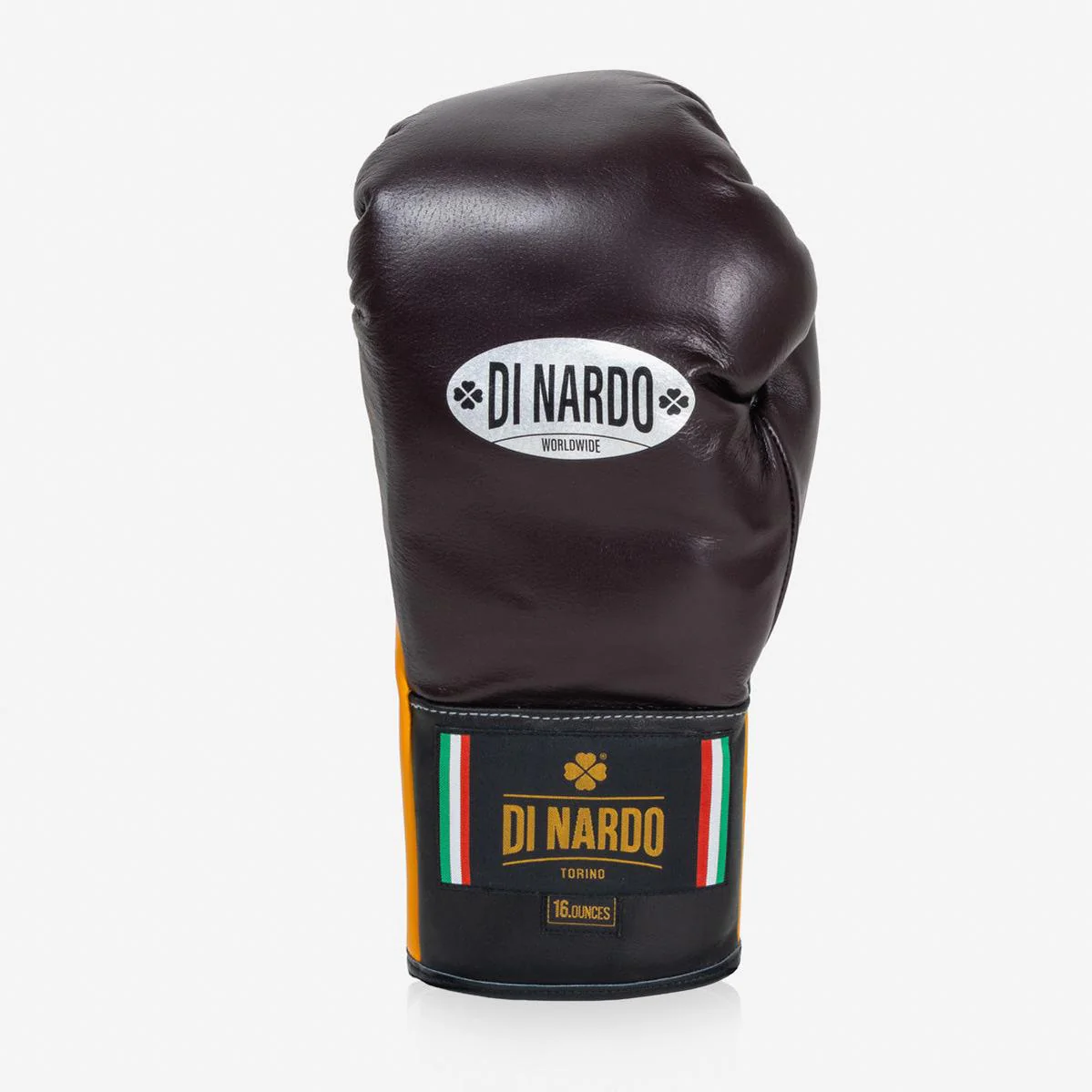 Boxing gloves Di Nardo with Laces 16 Oz Burgundy-yellow  - Image 4