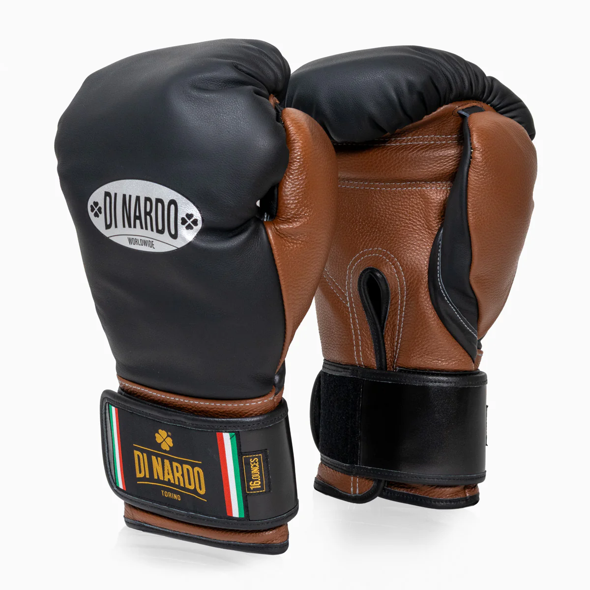 Boxing gloves Di Nardo with Velcro 16 Oz Black-brown  - Image 2