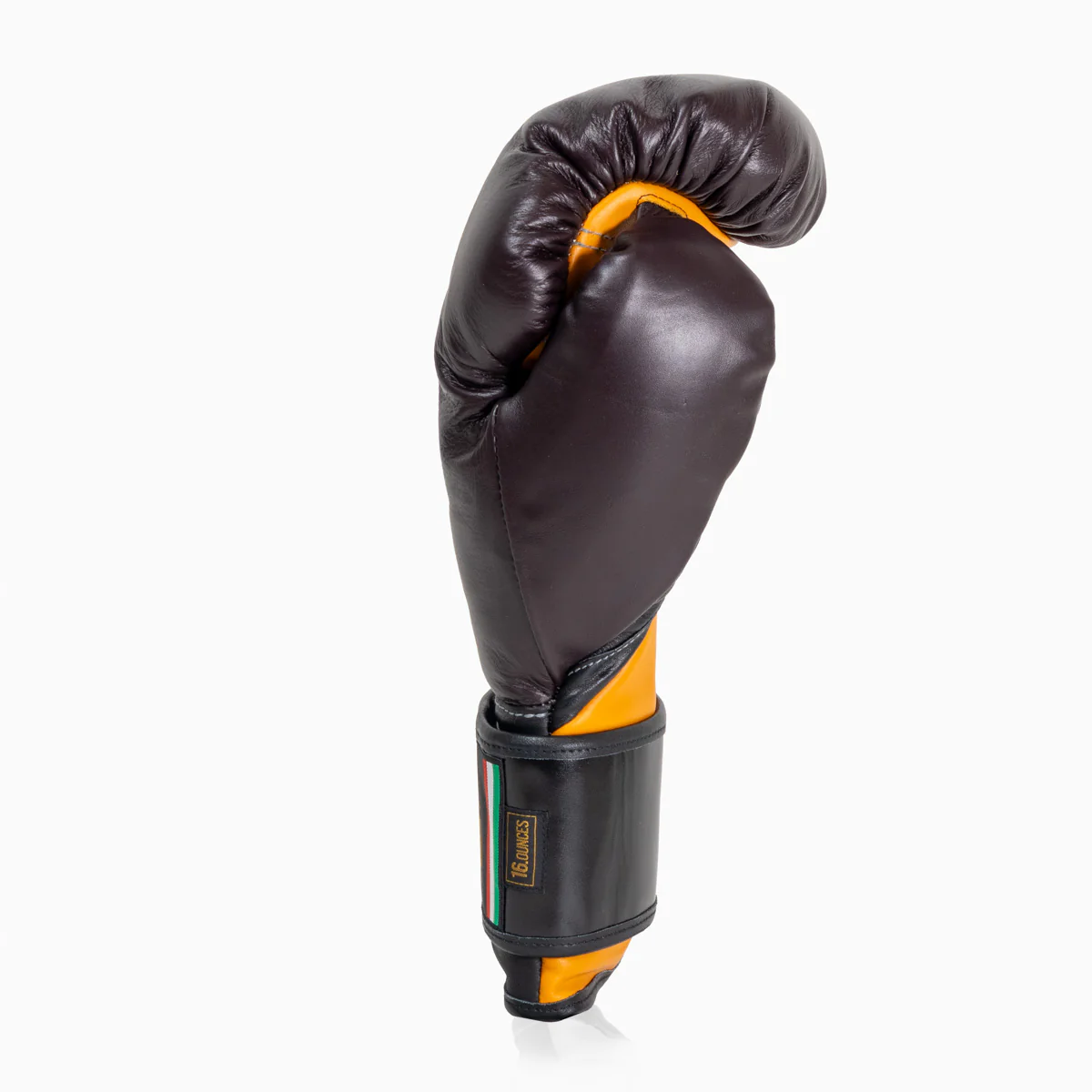 Boxing gloves Di Nardo with Velcro 16 Oz Burgundy-yellow  - Image 3