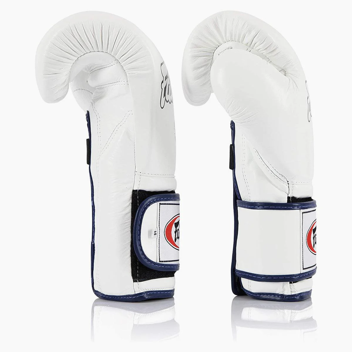 Boxing gloves Fairtex Mexican Style BGV9 White-blue piping  - Image 3