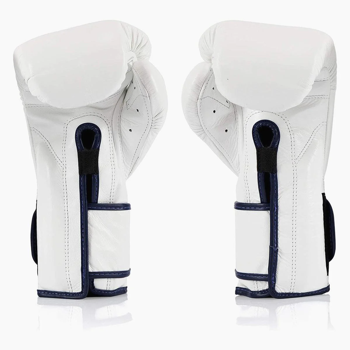 Boxing gloves Fairtex Mexican Style BGV9 White-blue piping  - Image 4