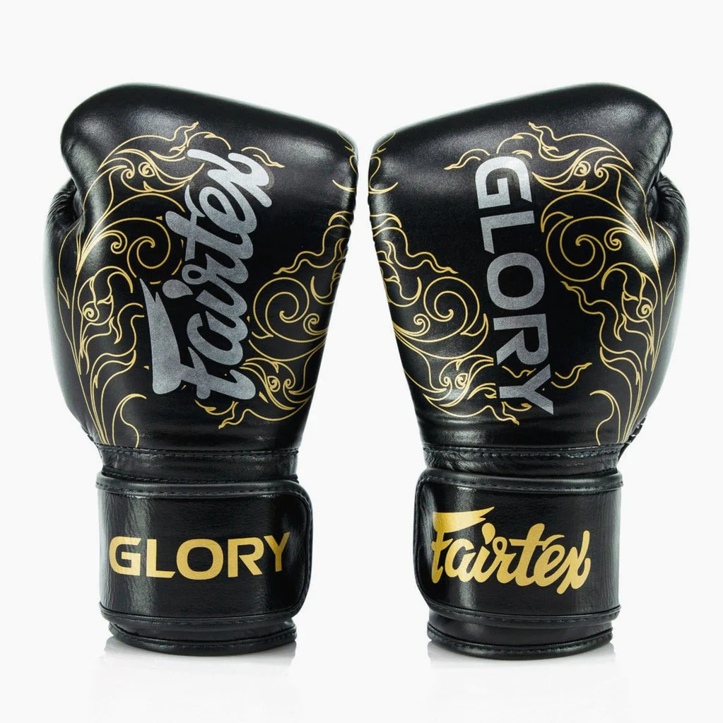 Boxing gloves Fairtex x Glory BGVG3 Black-gold  - Image 2