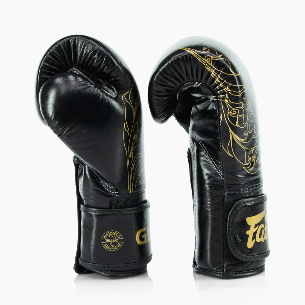 Boxing gloves Fairtex x Glory BGVG3 Black-gold  - Image 4