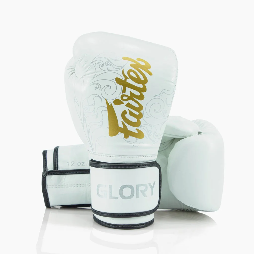 Boxing gloves Fairtex x Glory BGVG3 White-gold 