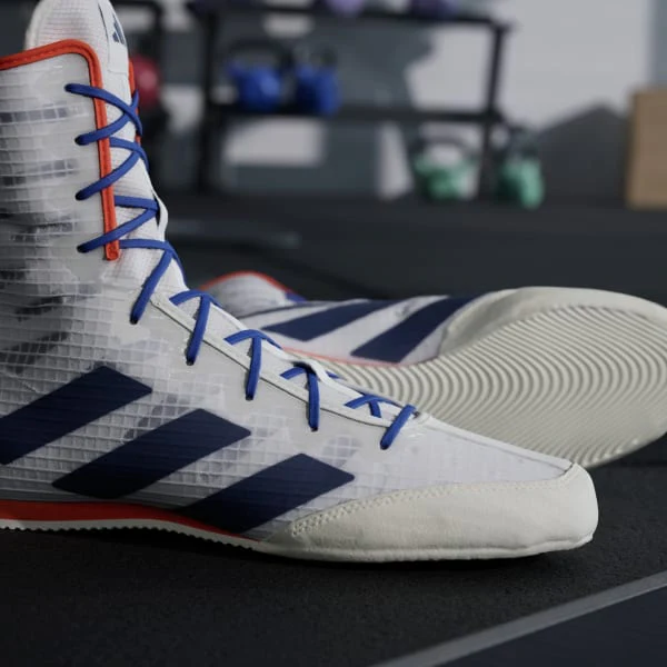 Boxing shoes Adidas Box Hog 4 White-blue  - Image 10