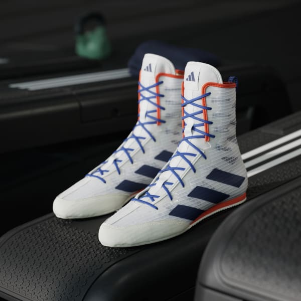 Boxing shoes Adidas Box Hog 4 White-blue  - Image 3