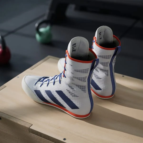 Boxing shoes Adidas Box Hog 4 White-blue  - Image 4
