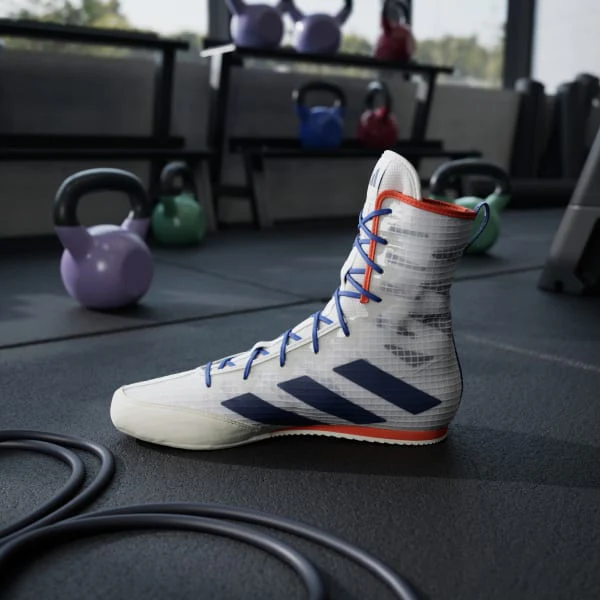 Boxing shoes Adidas Box Hog 4 White-blue  - Image 5
