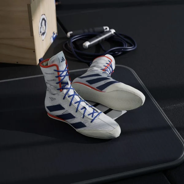 Boxing shoes Adidas Box Hog 4 White-blue  - Image 7