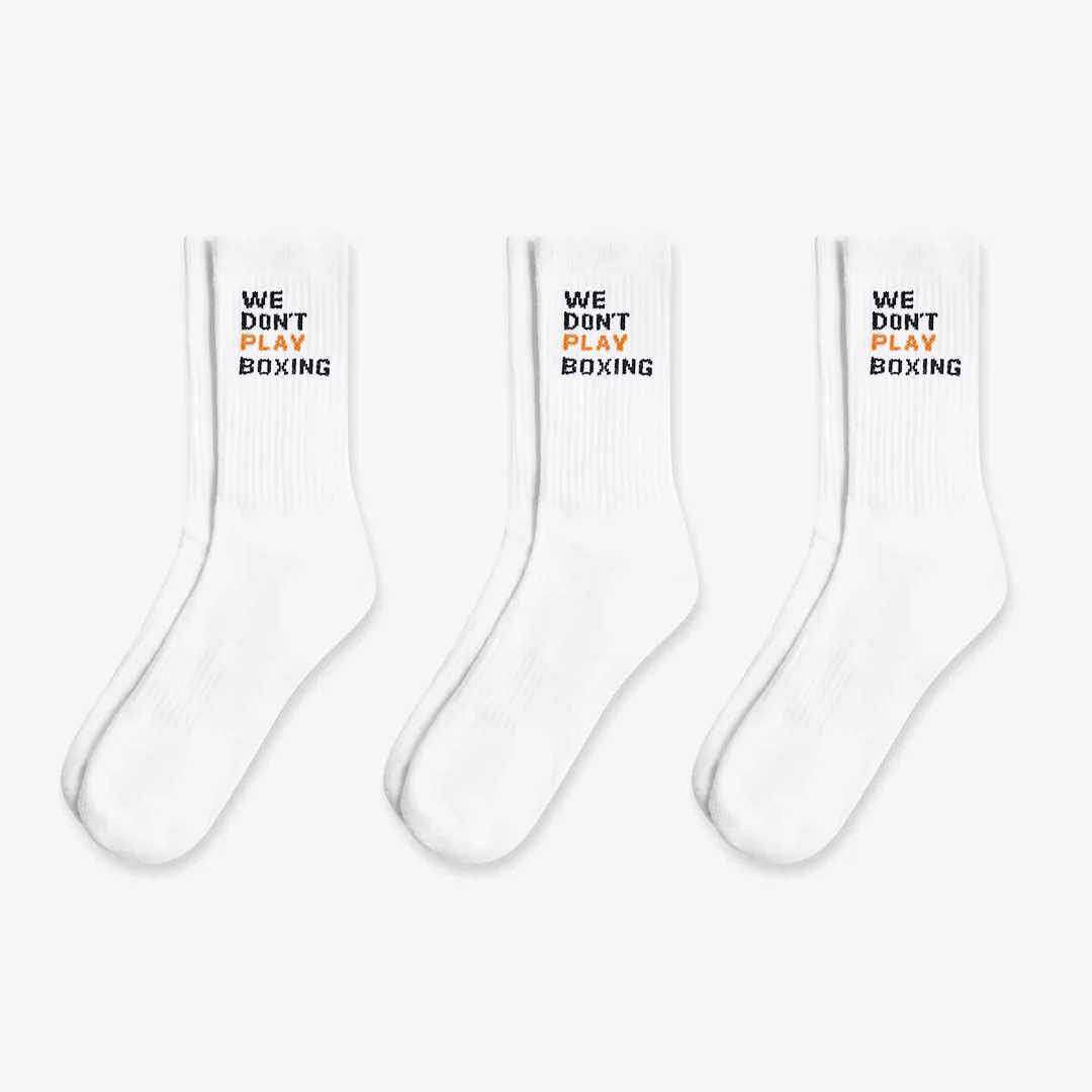 Socks Boxraw We Don't Play Boxing (3 pairs) White  - Image 4