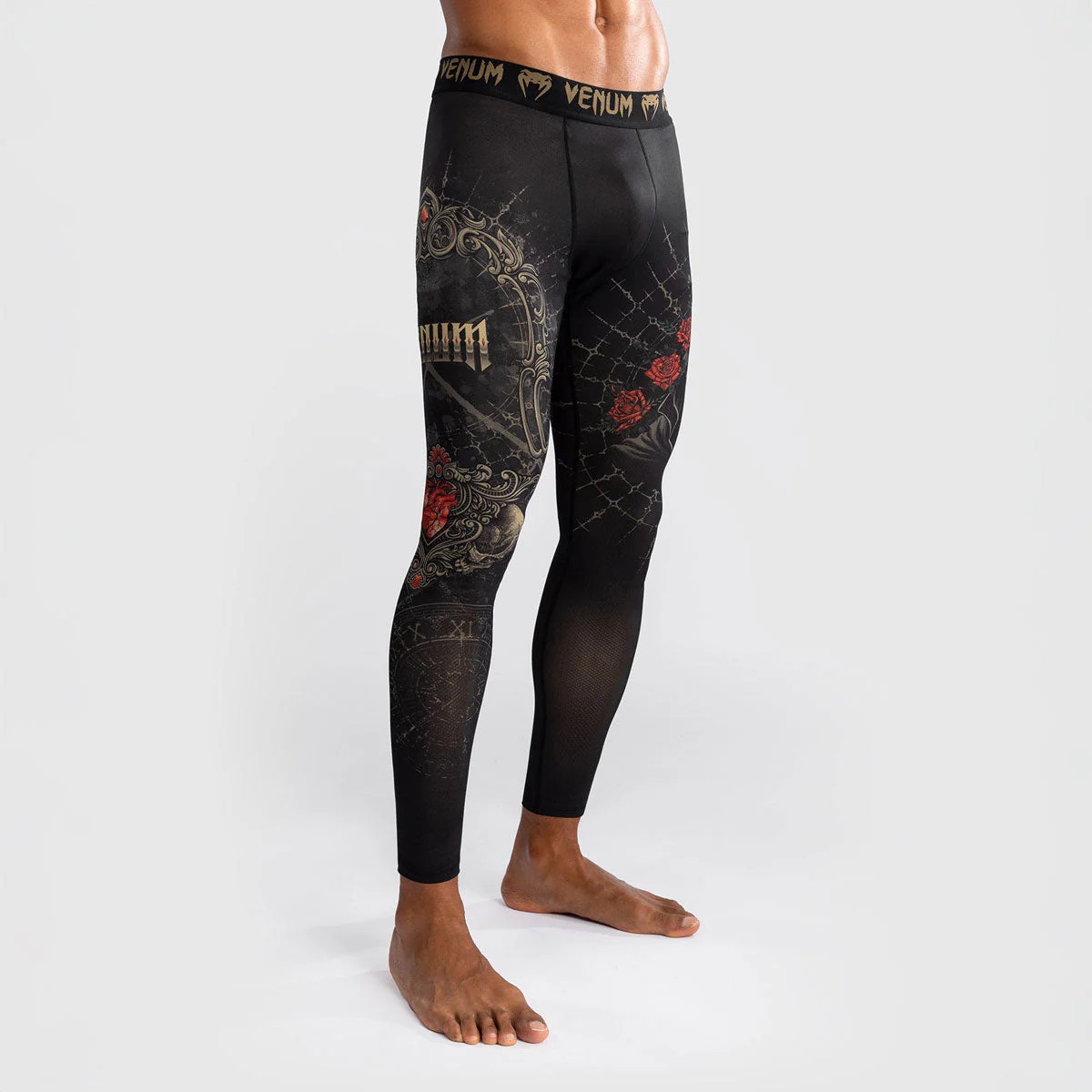 Compression pants Venum Santa Muerte 5.0 Black-Gold  - Image 4