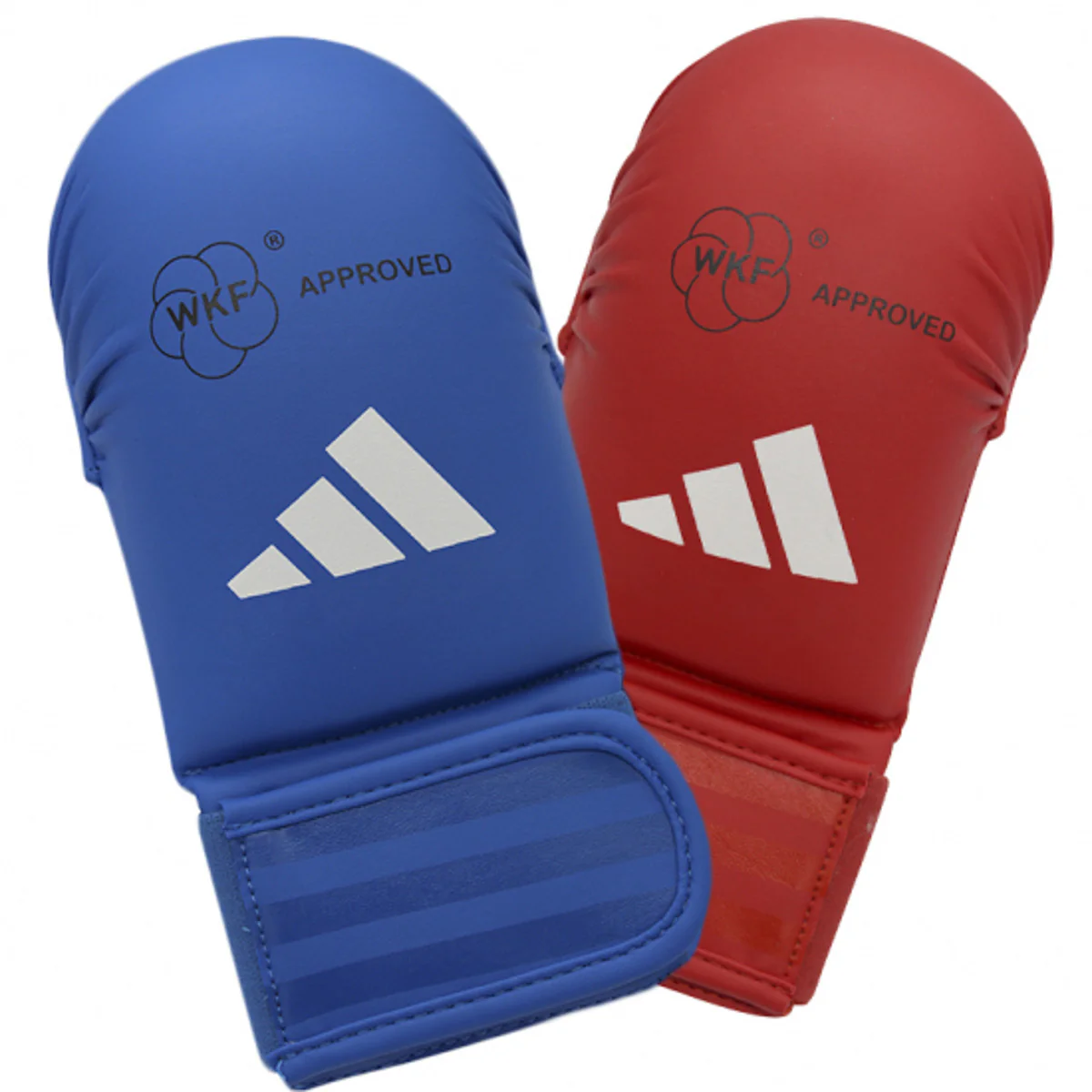 Karate-Kumite Gloves Adidas Red and Blue WKF Approved without Thumb  - Image 3