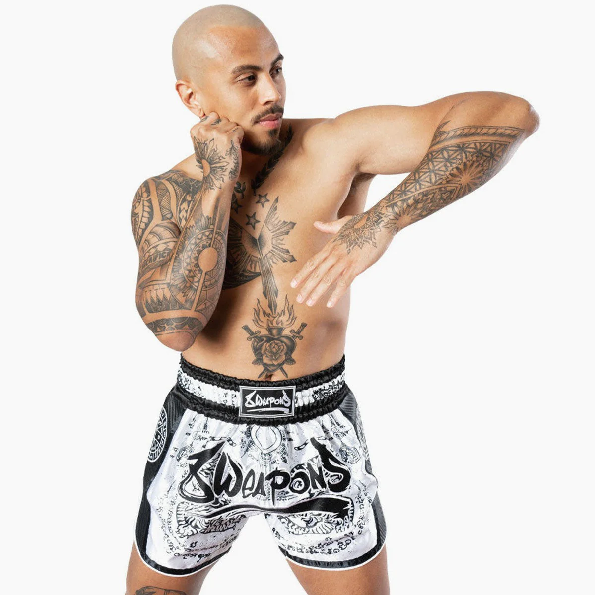 Kick-thai shorts 8 Weapons Carbon Sak Yant Tigers  - Image 12