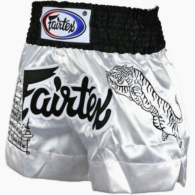 Kick-thai shorts Fairtex BS0637 White Thai Talisman  - Image 3