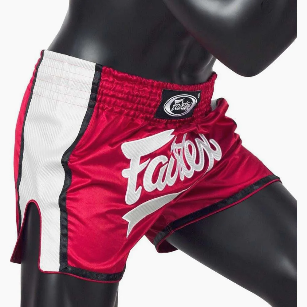 Kick-thai shorts Fairtex BS1704 Red-white  - Image 3