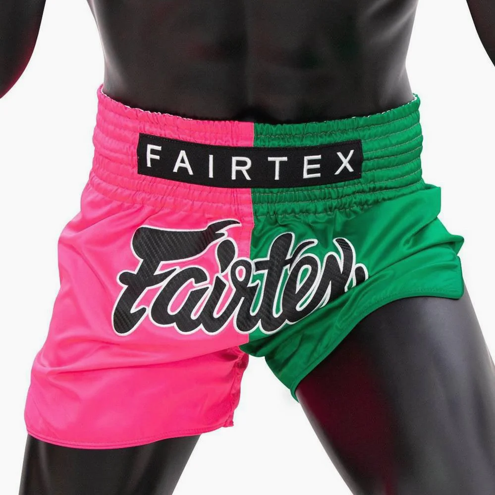 Kick-thai shorts Fairtex BS1911 Pink-Green  - Image 2