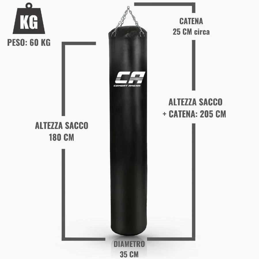 Long bag Combat Arena Training PRO 60 Kg Black  - Image 2