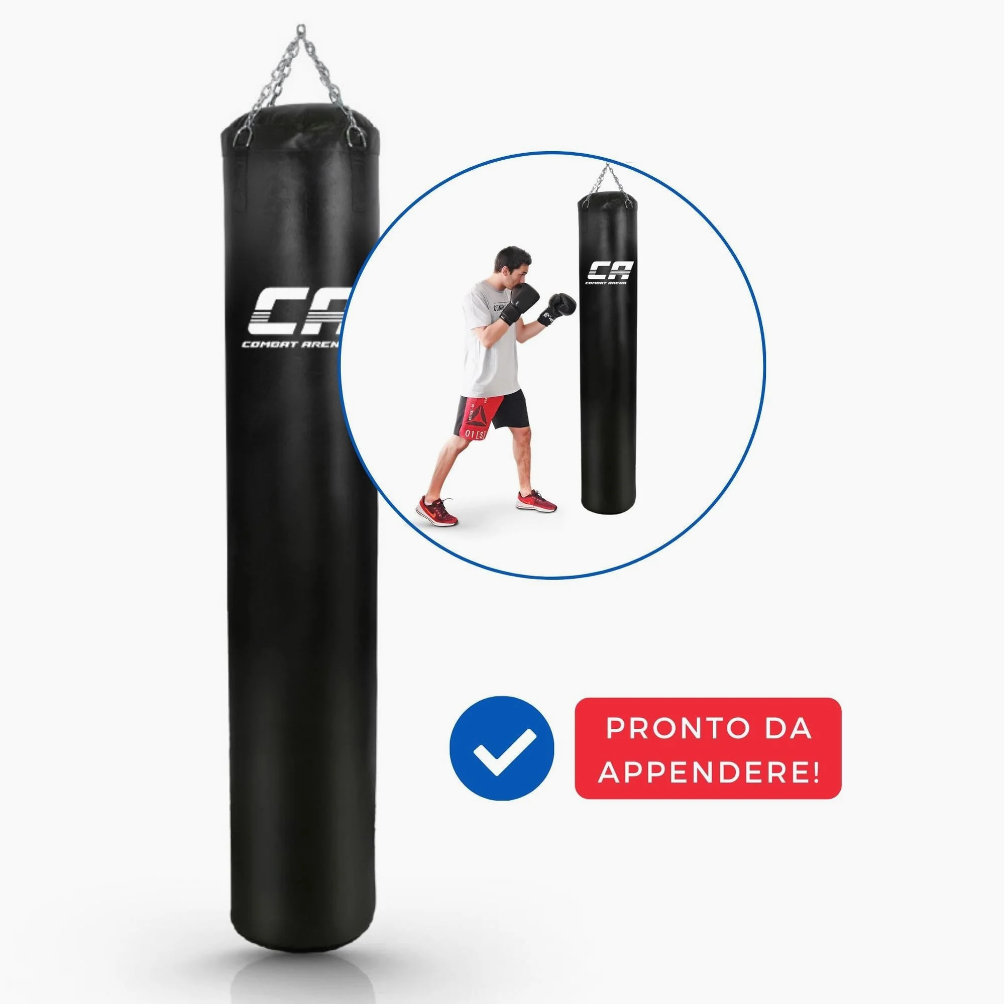 Long bag Combat Arena Training PRO 60 Kg Black  - Image 4