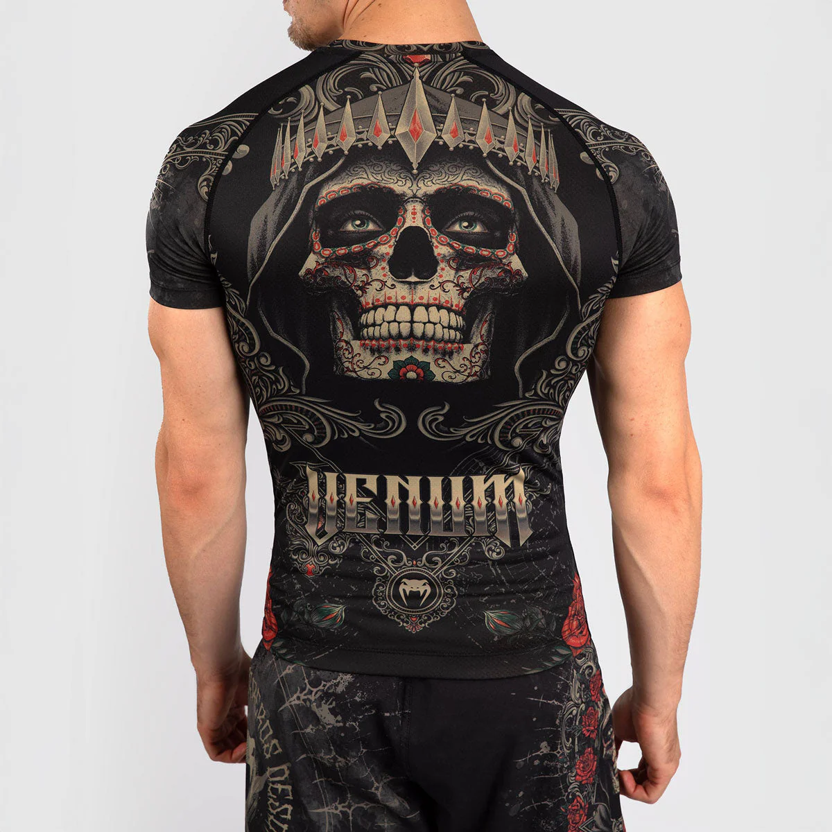 Rashguard Venum Santa Muerte 5.0 short sleeves Black-Gold  - Image 4