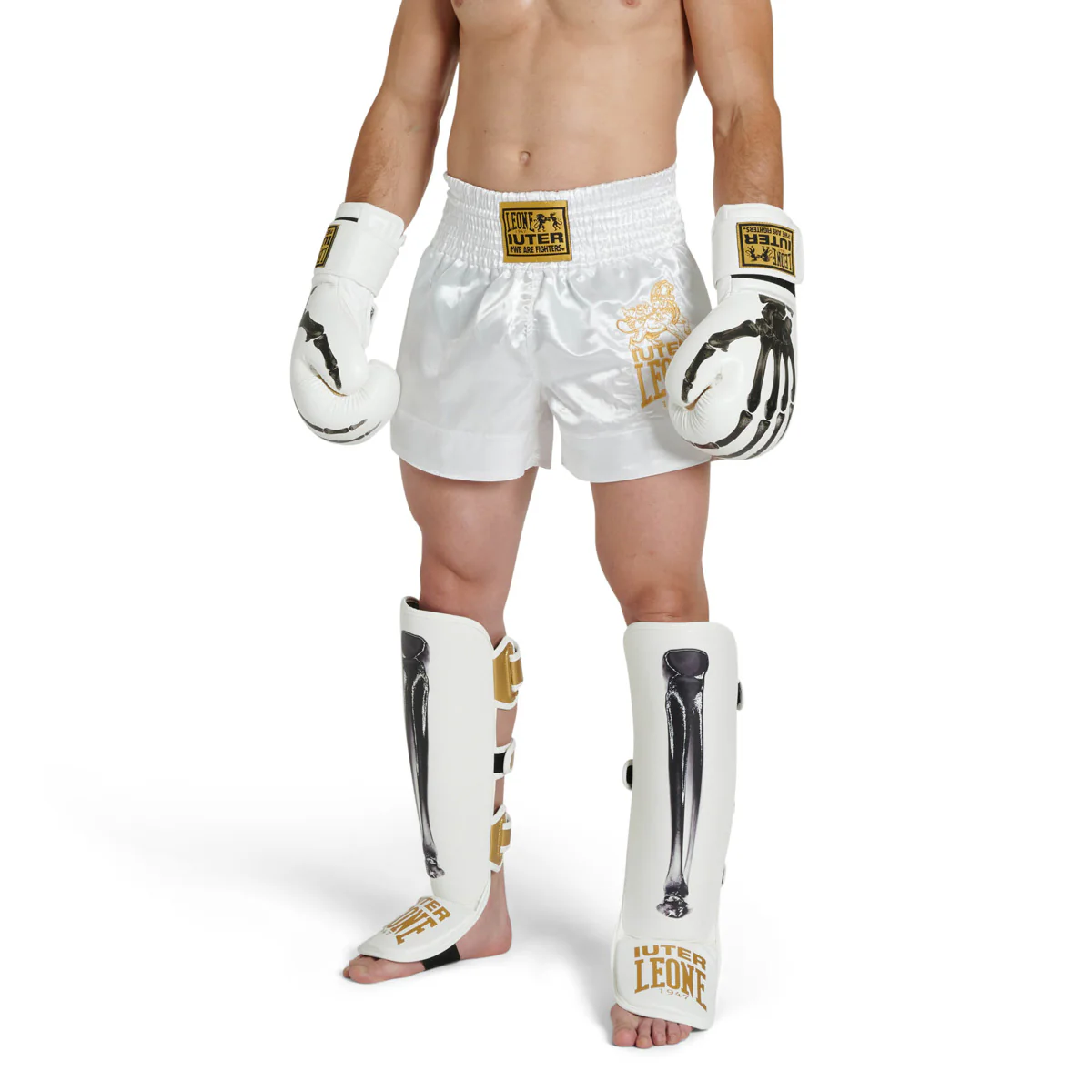Shinguards Leone Iuter PT01IU with foot guard White  - Image 8