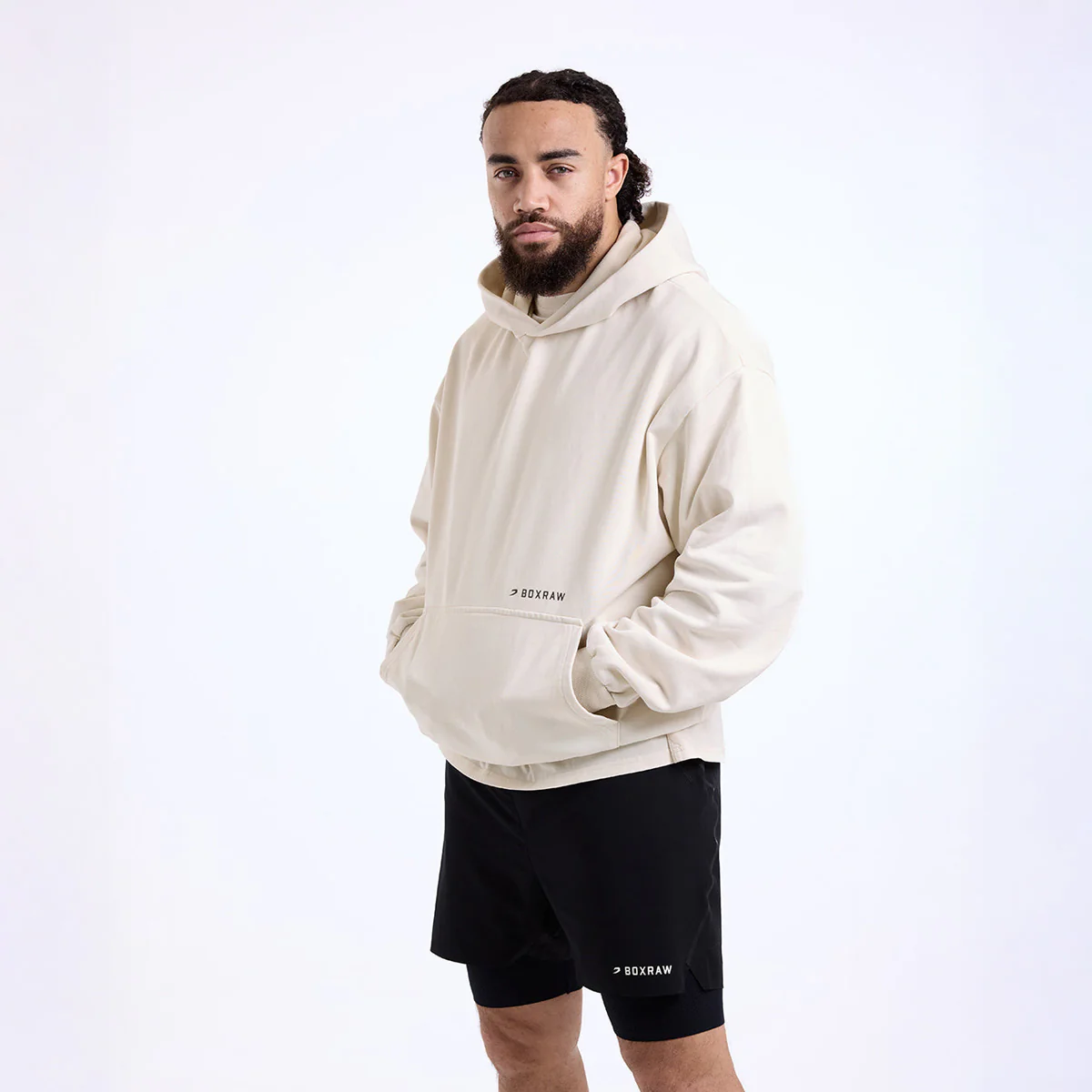 Sweatshirt Boxraw Sparring Club Oversize with Beige hood  - Image 5