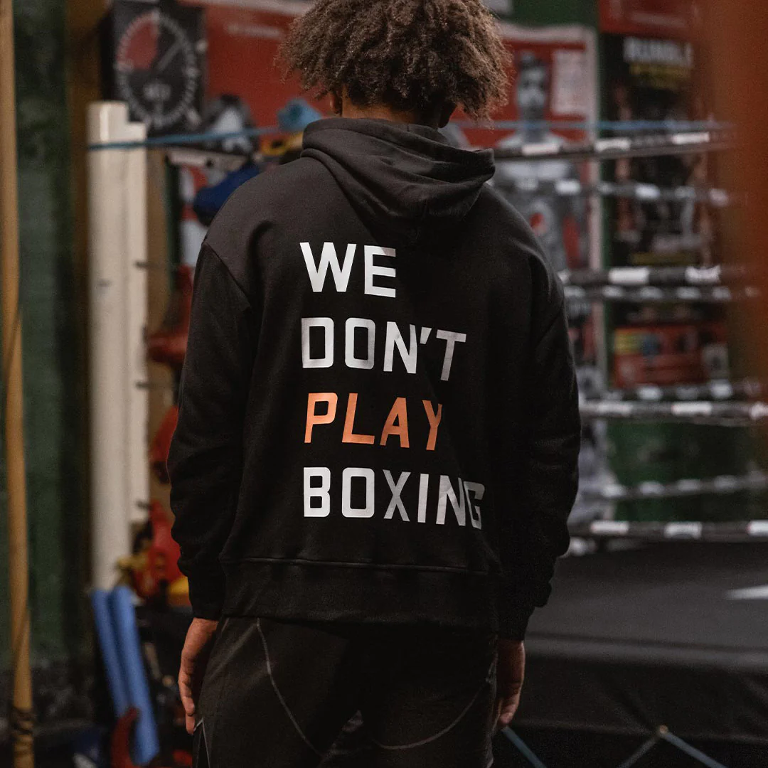 Sweatshirt Boxraw We Don't Play Boxing oversize with Black hood  - Image 11