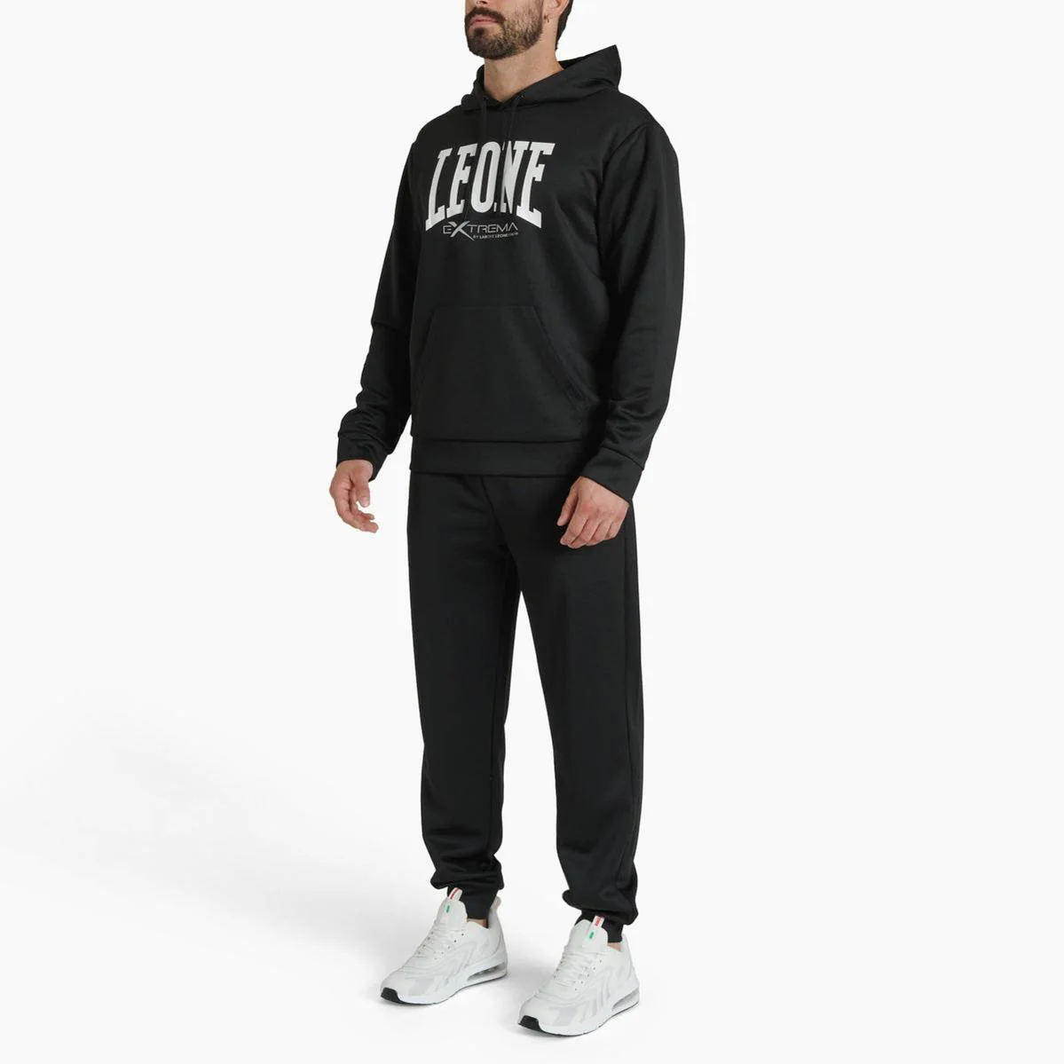Sweatshirt Leone Logo with hood ABX119 Black  - Image 4