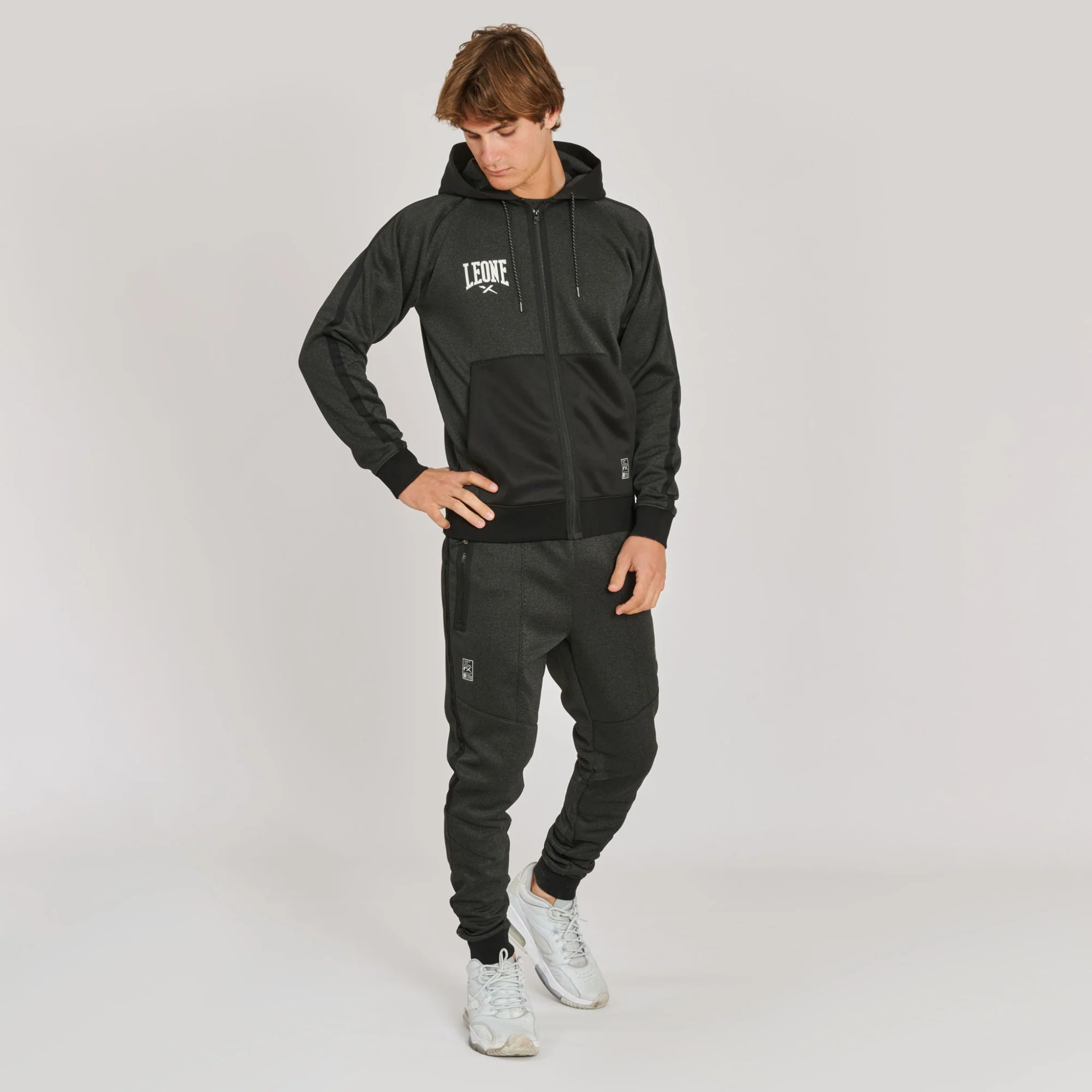 Sweatshirt Leone Melange ABX611 with hood  - Image 10