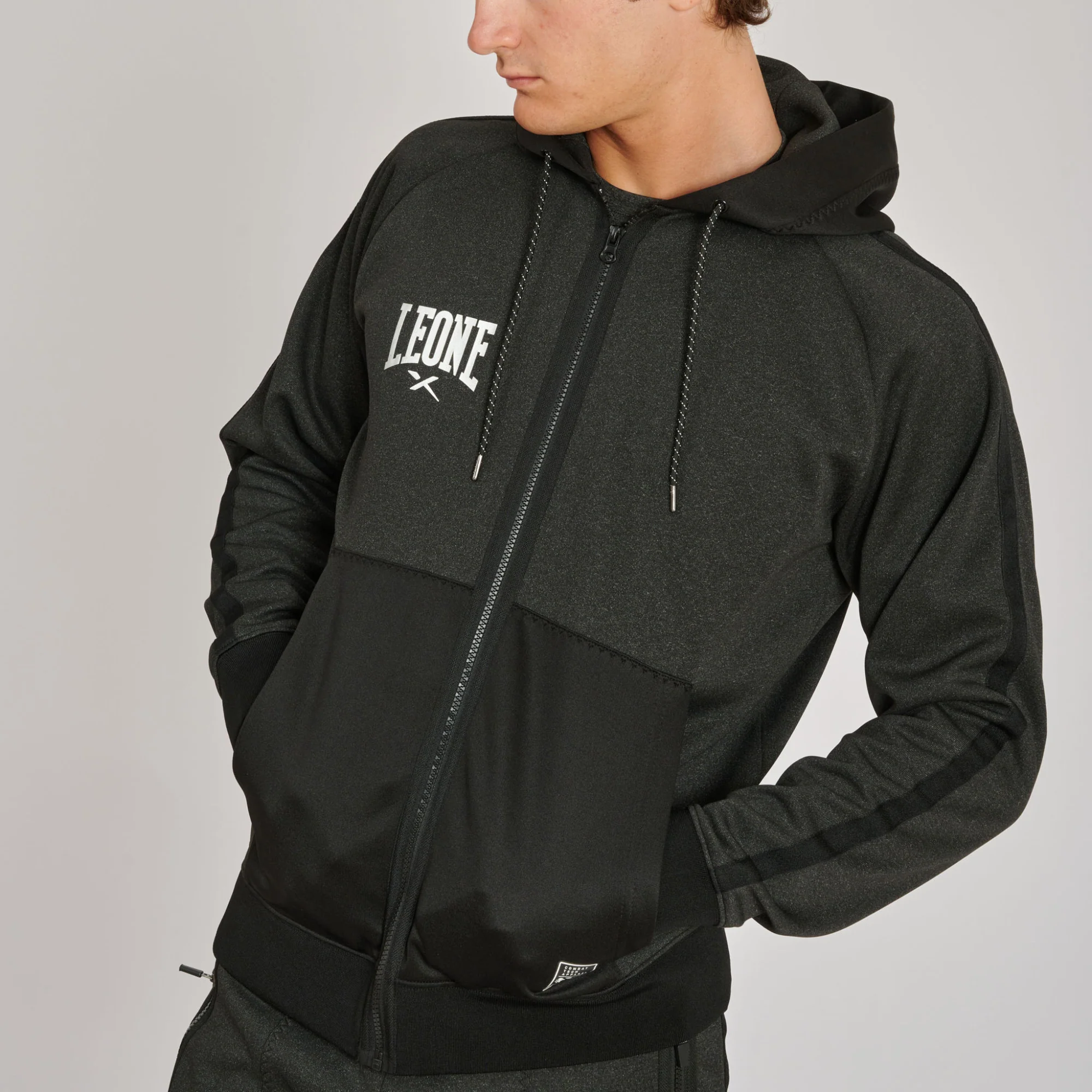 Sweatshirt Leone Melange ABX611 with hood  - Image 16