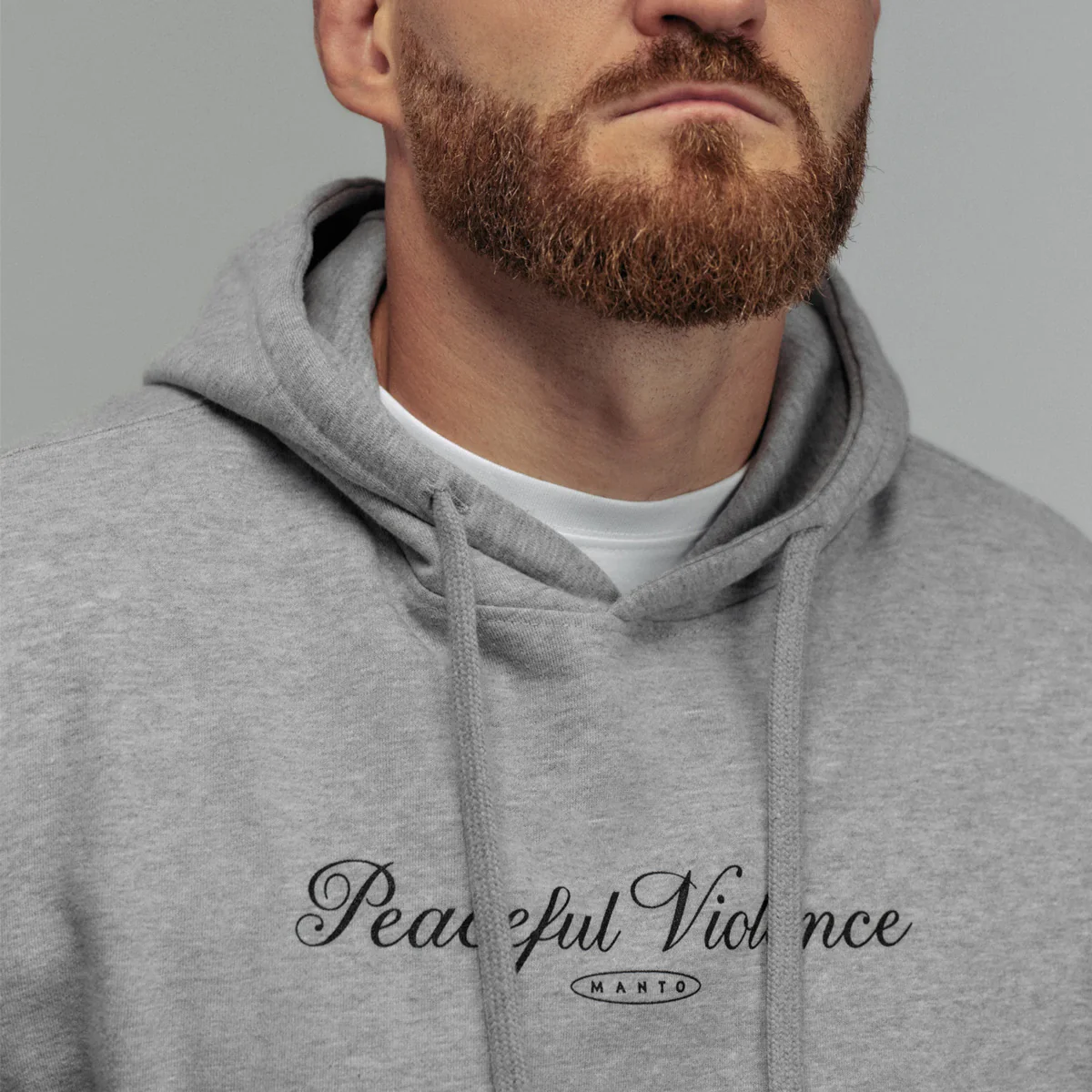 Sweatshirt Manto Peaceful Violence with hood Gray  - Image 3