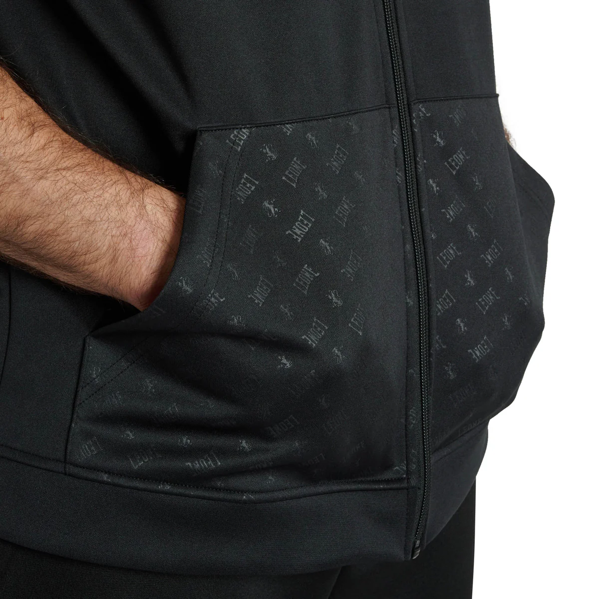 Sweatshirt sleeveless with hood Leone DNA ABX720 Black  - Image 4