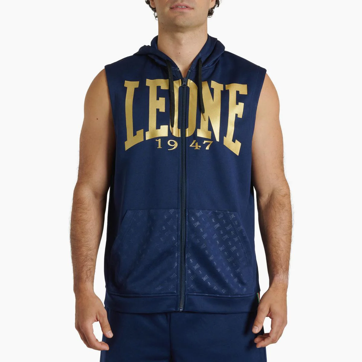 Sweatshirt sleeveless with hood Leone DNA ABX720 Blue 