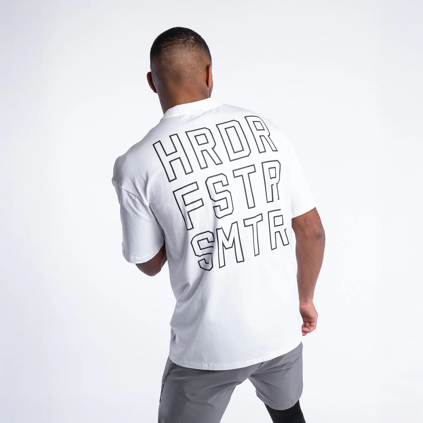 T-shirt Boxraw HRDR FSTR SMTR Oversize White 