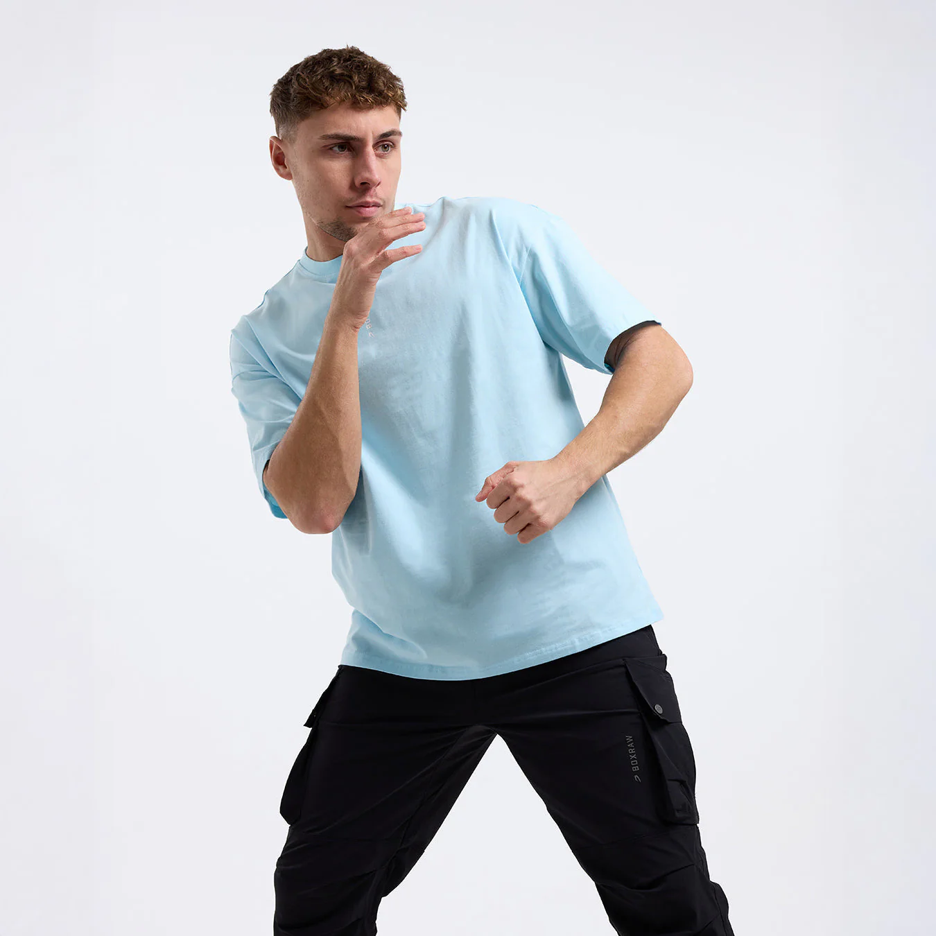 T-shirt Boxraw Lineal Oversize Blue  - Image 3