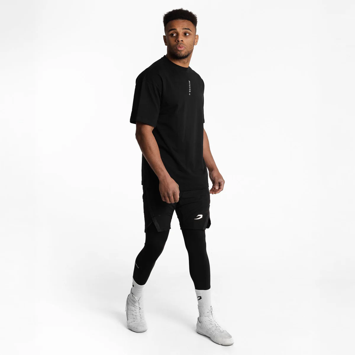 T-shirt Boxraw Lineal Oversize Black  - Image 2