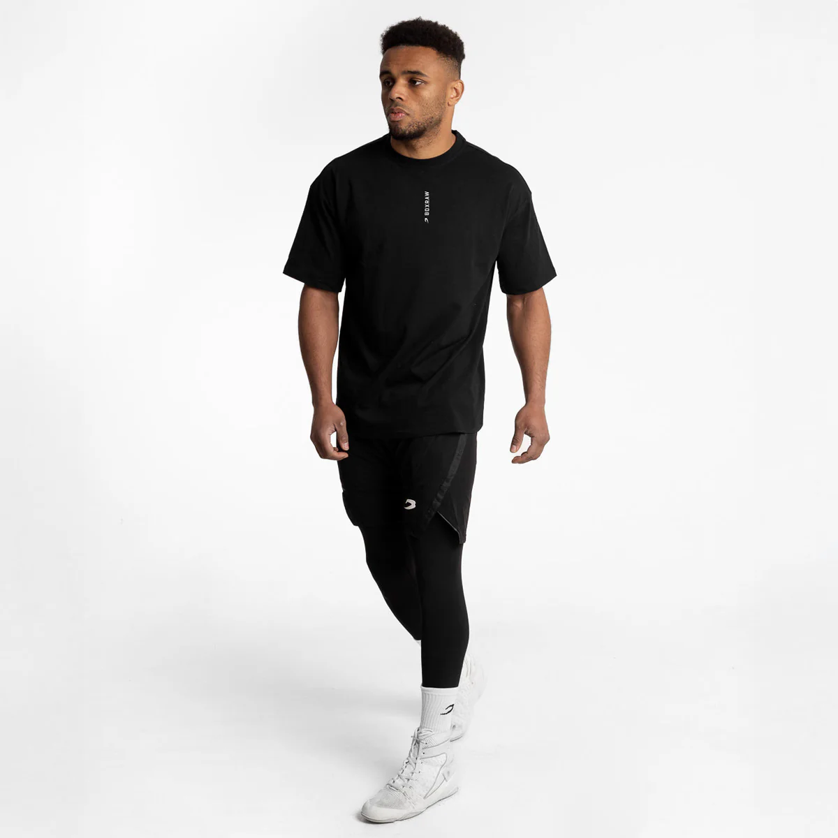 T-shirt Boxraw Lineal Oversize Black  - Image 3