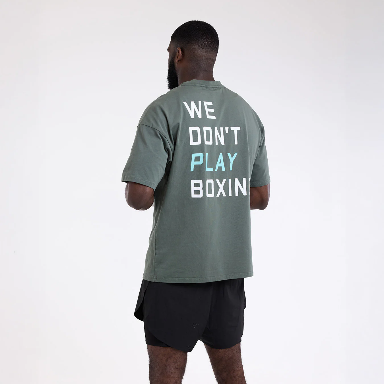 T-shirt Boxraw We Don't Play Boxing Oversize Green 