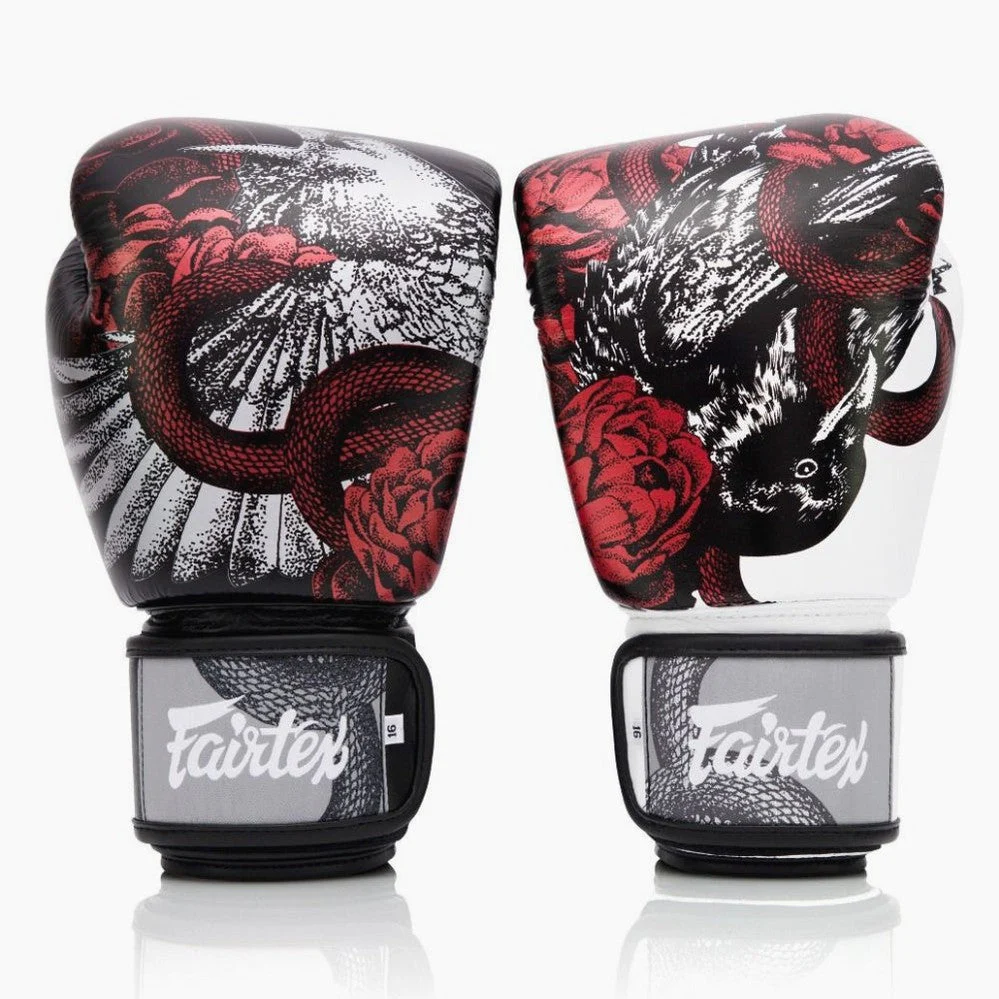 Thai boxing gloves Fairtex BGV24 The Beauty of Survival with wooden box  - Image 3