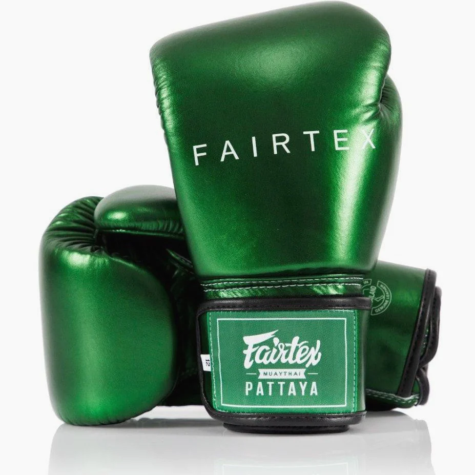 Thai boxing gloves Fairtex Metallic BGV22 Green 
